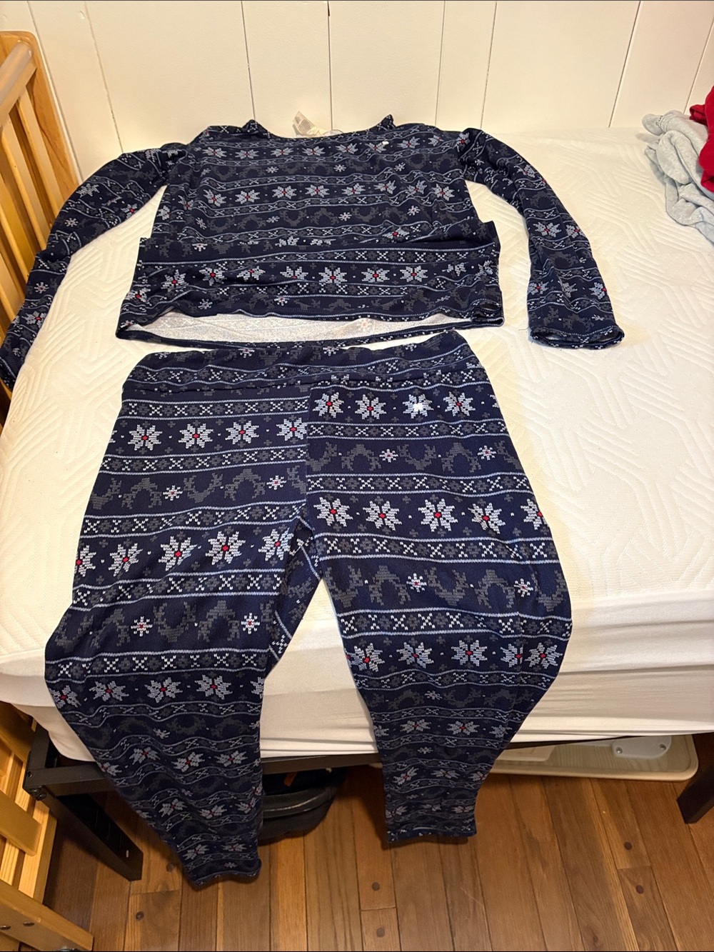 Lucky Brand Navy, White & Red Fair Isle Pajama Set